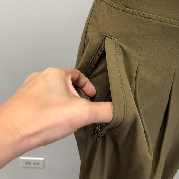 Athleta Wide Leg Jumpsuit Womens 6 Green Sleeveless Granola Earthy Boho - Picture 5 of 12